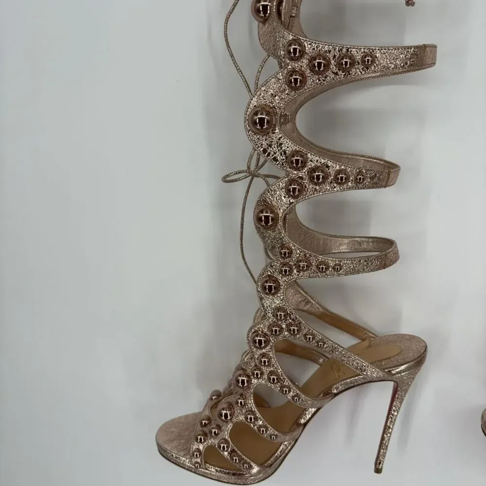 Christian Louboutin Gold and Red Bottom Heels